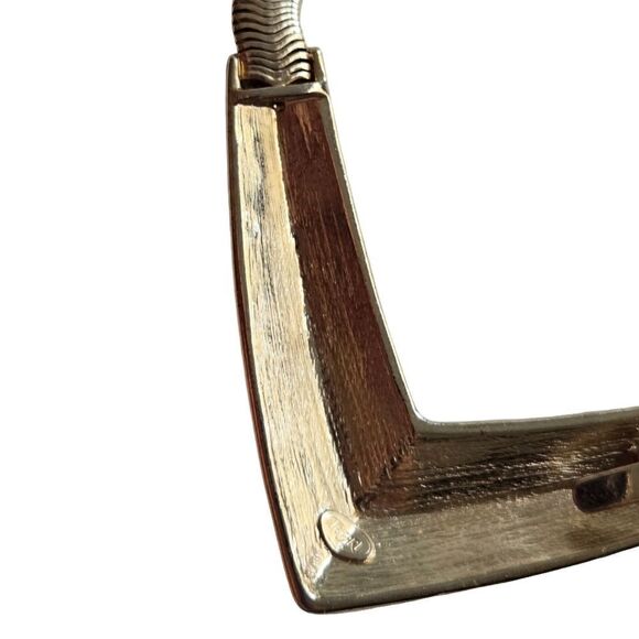 TRIFARI Black and Gold Geometric Choker Slinky Chain Bold Bib Collar - Picture 5 of 6